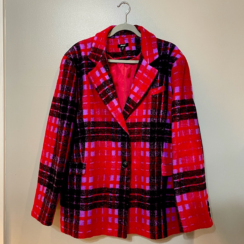 Nasty Gal - Check Print Oversized Blazer (NEW)
